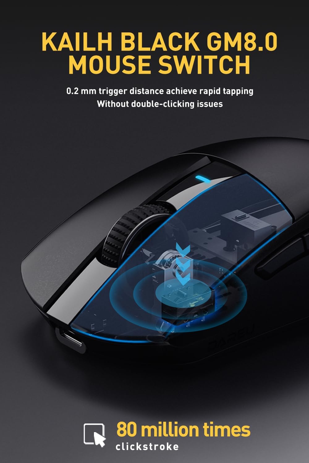 Mouse Gamer Dareu A950 Pro Inalámbrico.