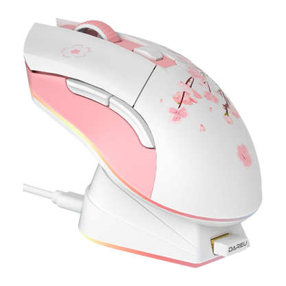 Mouse Gamer Dareu Sakura con Base de Carga.