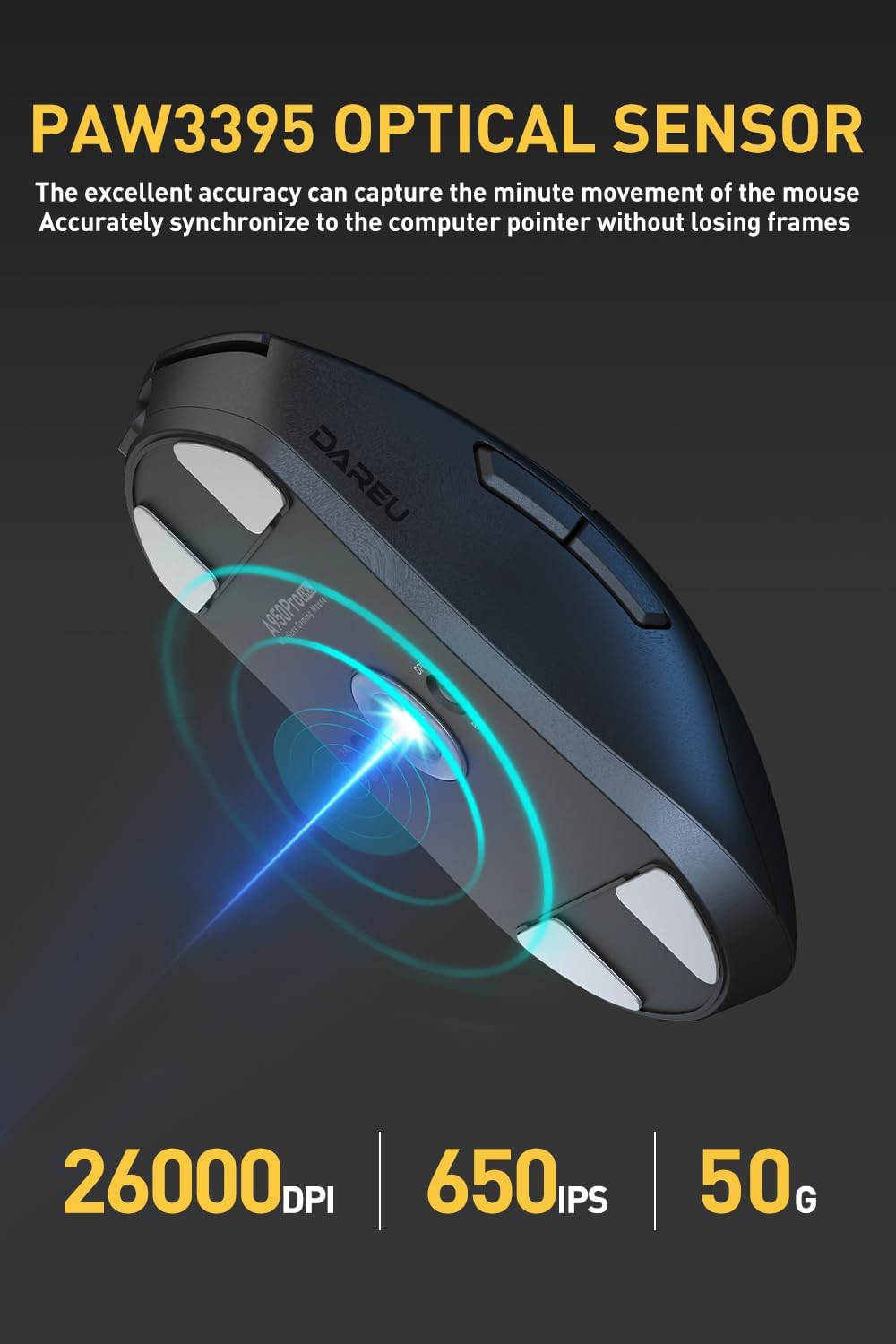 Mouse Gamer Dareu A950 Pro Inalámbrico.