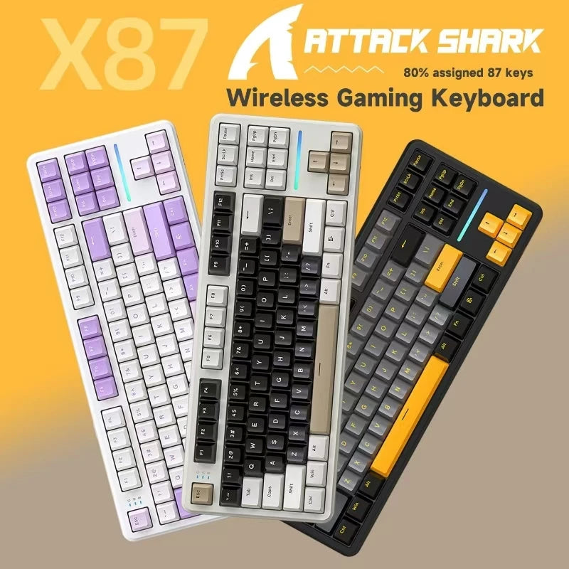 Teclado Mecánico Attack Shark X87 Inalámbrico.