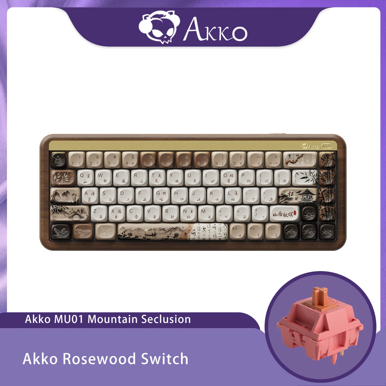 Teclado Mecánico Akko MU01 de Madera Inalámbrico.